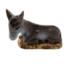 Santons Paul Fouque Donkey Figurine Nativity Decor Terracotta Miniature France